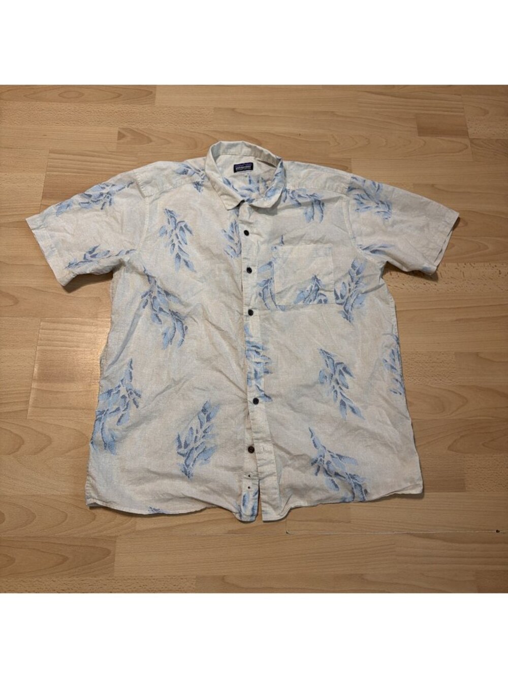 Patagonia Shirt Hawaiian Mens Short Sleeve Organic Cotton Floral XL
